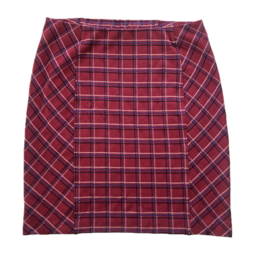 J. Jill Ponte Mini Skirt Red Plaid Small S